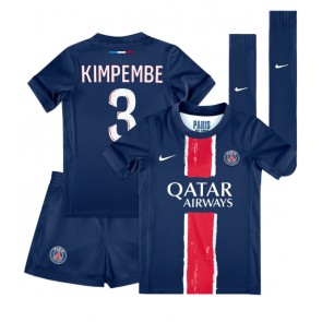 Paris Saint-Germain Presnel Kimpembe #3 Dětské Domácí dres komplet 2024-25 Krátký Rukáv (+ trenýrky)